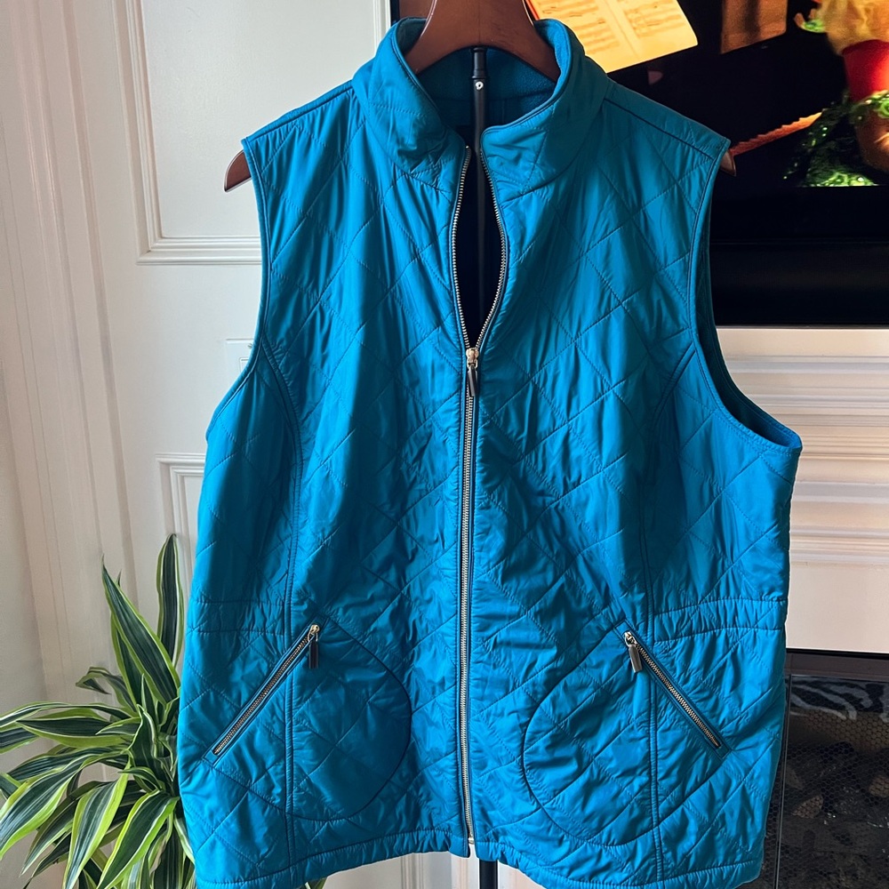 Talbots Teal Quilted Vest